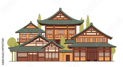 Traditional Japanese Architecture Village, Ancient Buildings, Cultural Heritage