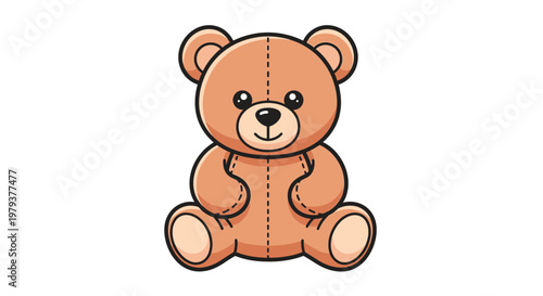 Cute Teddy Bear Toy Sitting Down, Plush Animal for Children