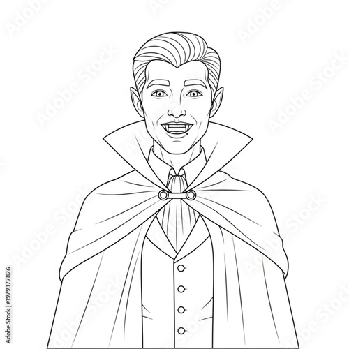 Vampire Cartoon Character Illustration.