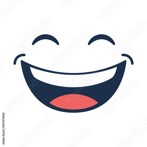Minimalist Happy Smiling Face Graphic Vector