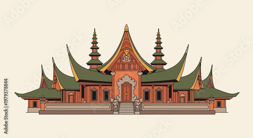 Traditional Minangkabau House Architecture, West Sumatra, Indonesia