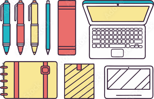 Illustration Icon Resource Pack Collection Set. Modern Icon Illustration Resource Bundle Set. Creative Illustration Icon Elements Collection. Minimal Icon Illustration Resource Pack Set. Business Icon