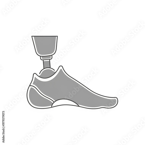 Prosthetic Leg Illustration Simple Design.