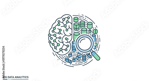 Data Analysis Concept: Brain, Databases, and Investigation