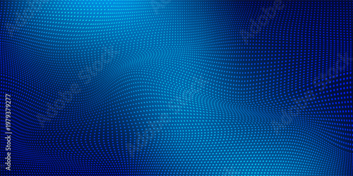 Abstract dark dotted blue and bright blue gradient with smooth blending  creating a sleek abstract