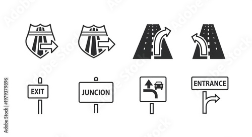 Collection of Road Signs and Traffic Symbols.