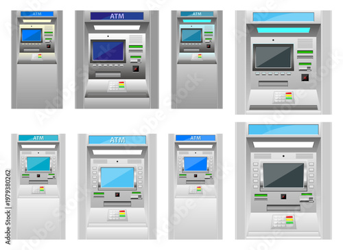 vector illustration of atm machine