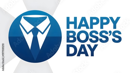 Happy Boss Day Blue Suit Corporate Icon Illustration