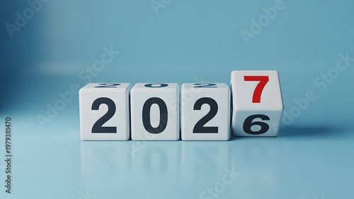 Welcome 2027 New Year. Fresh Start Ahead. Time for Change. Build Better Future.