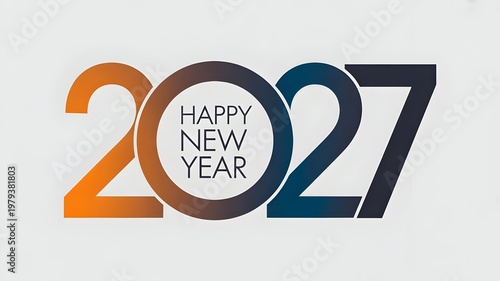 Elegant Happy New Year 2027 Minimal Typography