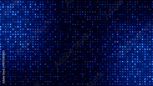 Blue LED Digital Dot Grid Background , Futuristic Light Wall for Stage Screens, Nightclub Visuals, UI Backdrops, Tech Presentations and VJ social media background