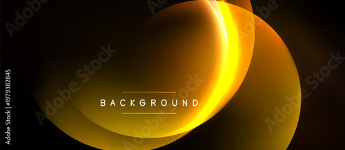 Abstract golden layers create dynamic background. Bright curves overlap, forming elegant design. Dark space emphasizes luminosity.