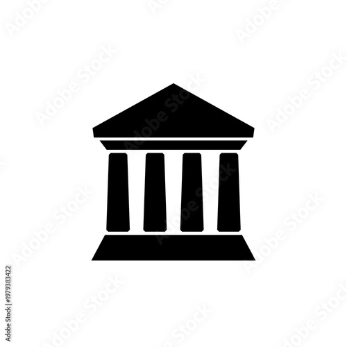 Greek building Icon. Building Bank icon isolated on white background