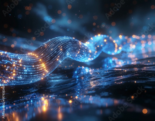 Abstract Cyber Security Data Protection and Global Network Visualization