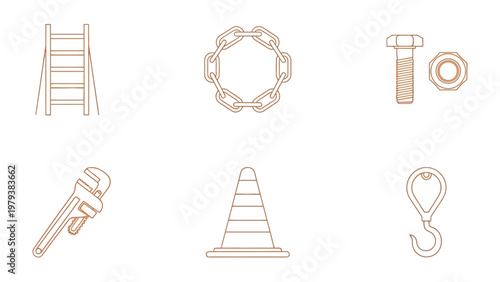 Essential Tools Collection: A curated collection of essential tools, meticulously illustrated and ready for your project. A toolbox must have.