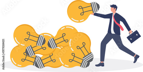 Professional picking up a lightbulb from a pile of lightbulbs