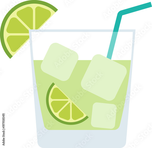 Refreshing Lime Cocktail Illustration
