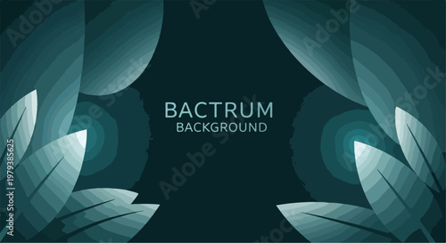 Dark Teal Abstract Leaf Background Vector
