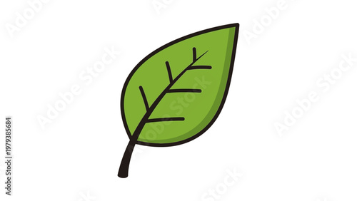 Simple green leaf vector illustration icon for nature ecology and environmental sustainability design