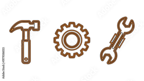 Workshop tools: An organized collection of essential workshop tools, each element representing the core of craftsmanship.