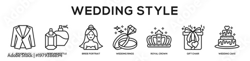 Wedding Style web banner icon illustration concept