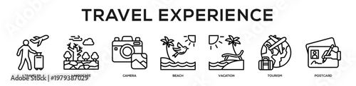 Travel Experience web banner icon illustration concept