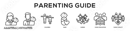 Parenting Guide web banner icon illustration concept
