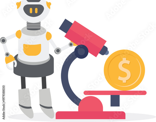 Professional sitting on an exclamation mark with a coin