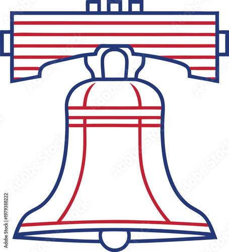 Liberty Bell Icon Of Freedom. Historic Philadelphia Landmark Bell. American Independence Symbol Bell. United States Heritage Bell Design. Classic Liberty Bell Emblem. Philadelphia Historic Freedom Bel