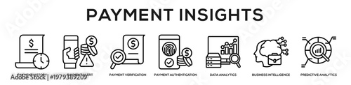 Payment Insights web banner icon illustration concept