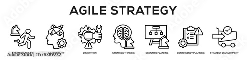 Agile Strategy web banner icon illustration concept
