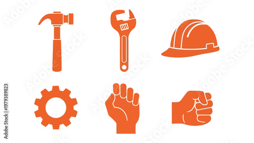 Construction Essentials: A set of essential construction tools, meticulously arranged against a backdrop. Each element speaks of precision, reliability, and the building process.