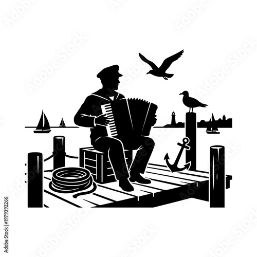 Scout teepee campfire with map and mug silhouette