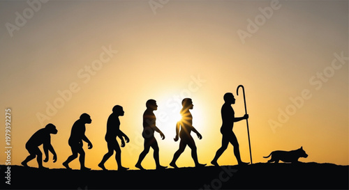 A silhouette of a happy family with a man, woman, and child stands in a grassy field against a sunset sky to celebrate love and nature