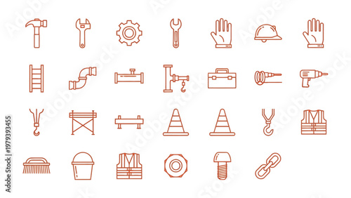 Industrial Tools and Equipment: A comprehensive collection of industrial tools and equipment essential for construction and various manual labor tasks.