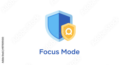 Blue shield with yellow padlock icon.