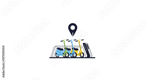 Blue Truck Carrying Large Map.