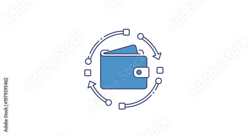 Blue wallet with cash inside.