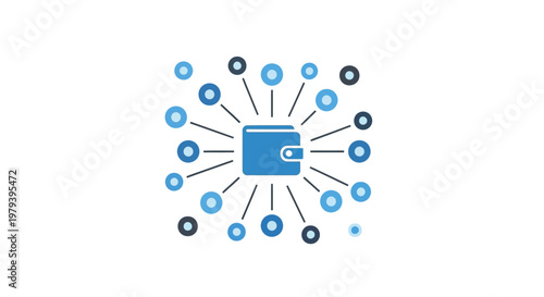 Blue USB flash drive with connections.