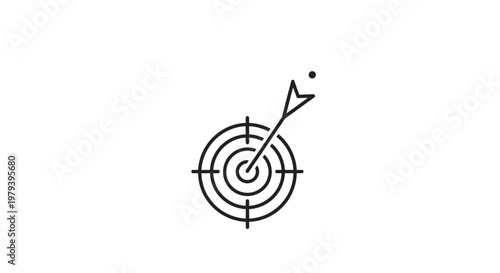 Bullseye Target with Dart Hitting Center.