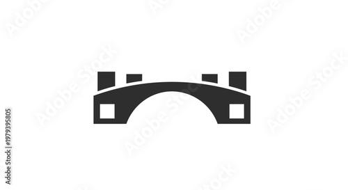 Black arch bridge metal structure.