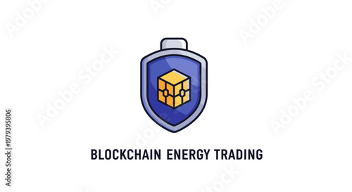 Blockchain energy trading logo design.