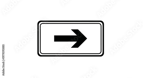 Black Arrow Sign on White Background.