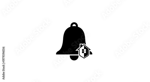Black Bell with Alarm Symbol.