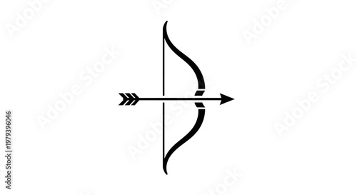 Black bow and arrow symbol icon.