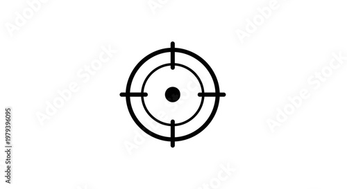 Black bullseye target symbol icon.