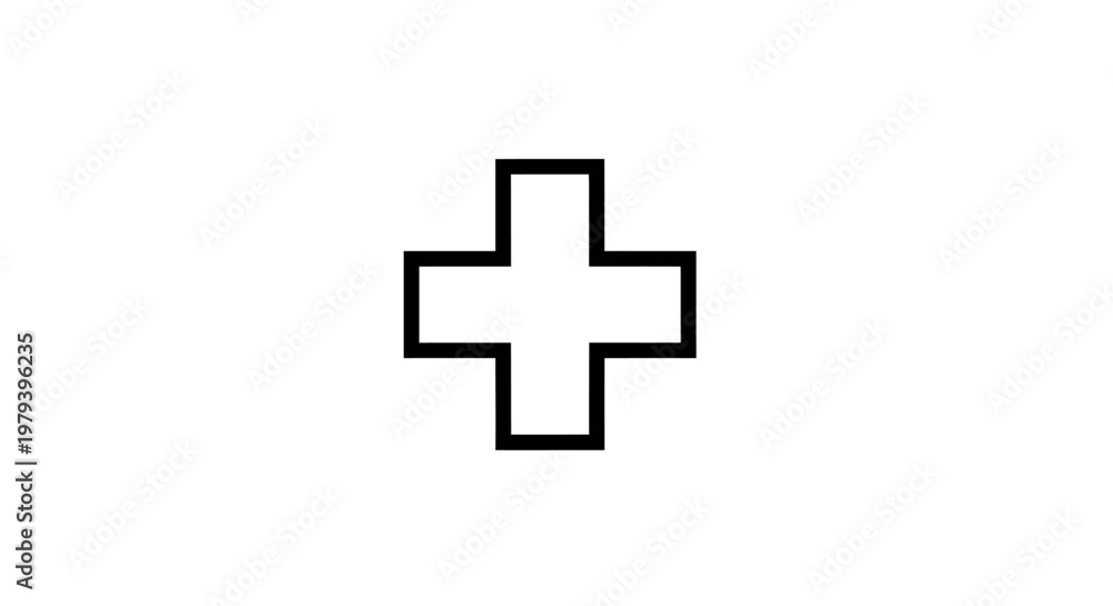 Fototapeta premium Black Cross Symbol Icon Sign.