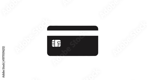 Black Credit Card with Chip.