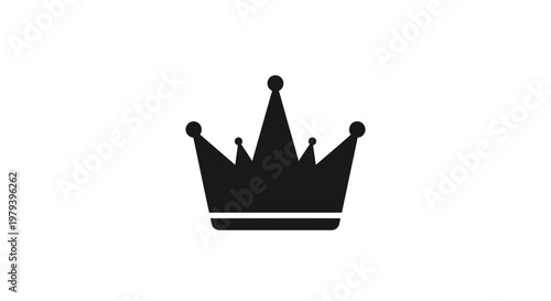 Black crown icon royal symbol.