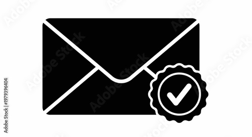 Black Envelope with Check Mark.